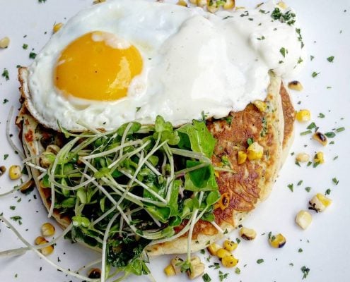 Savory Garlic Scape Cakes with a Fried Egg | CuddlyNest Travel Blog