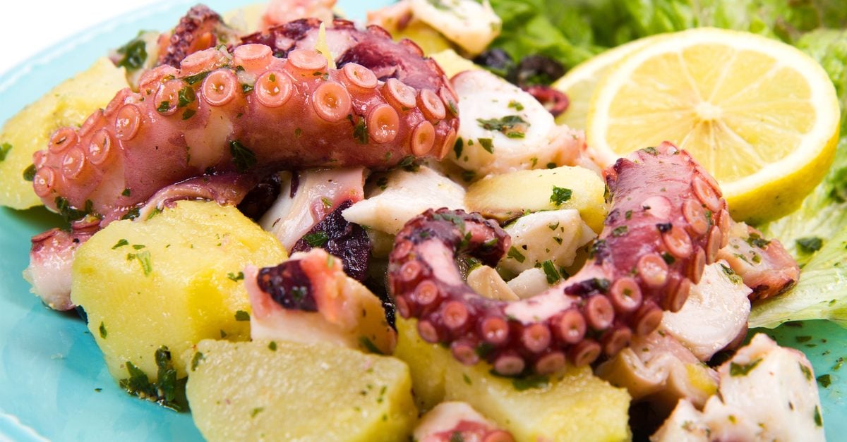 croatia octopus salad with olive oil
