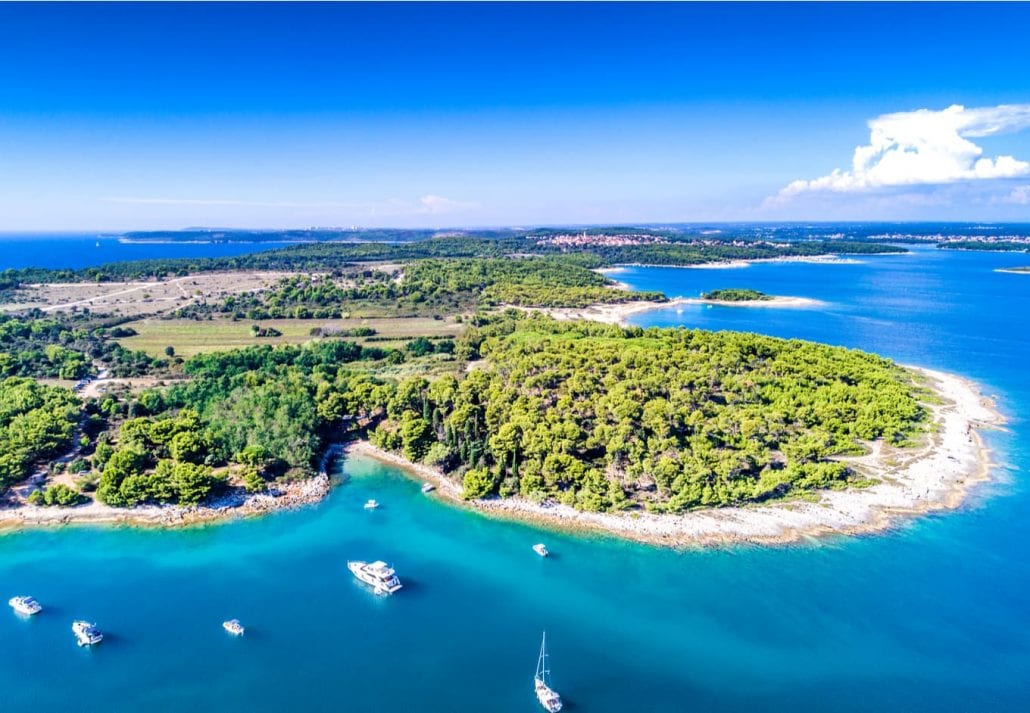 Croatia, Istria, aerial view of Cape Kamenjak
