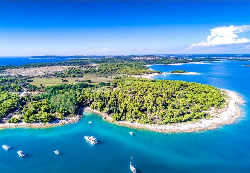 Croatia, Istria, aerial view of Cape Kamenjak