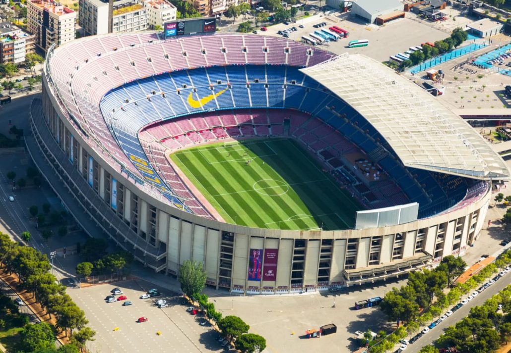 Camp Nou Stadium, in Barcelona, Spain.