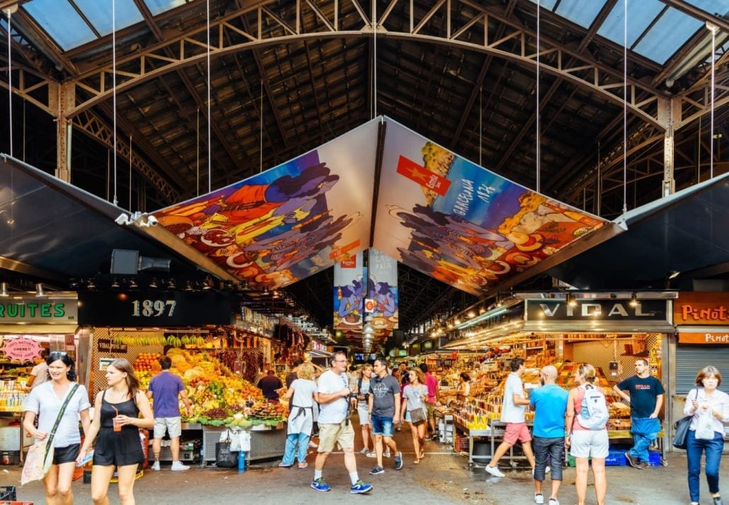 La Boqueria Market, in Barcelona, Spain.