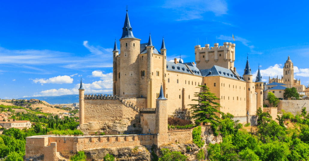 view of the segovia fortress in spain