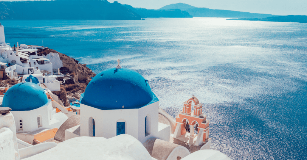 greek island santorini view of the sea