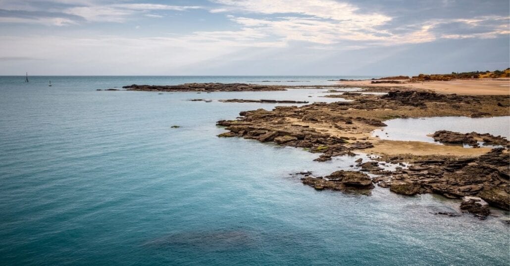 Aerial view of the Broome Beach, in Australia.