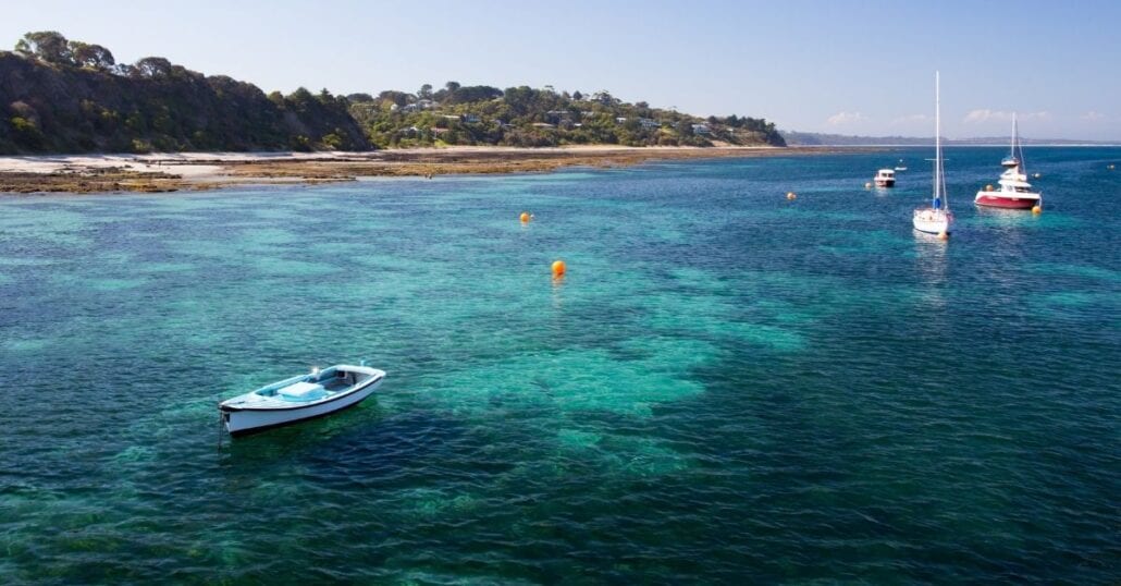 View of the blue pristine ocean of Flinders Bay, in Augusta, Australia.