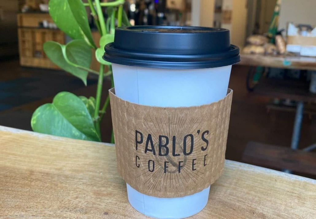 Cup of coffee to go from Pablo's Coffee, Colorado