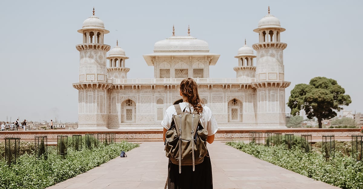 Girl traveling in India.