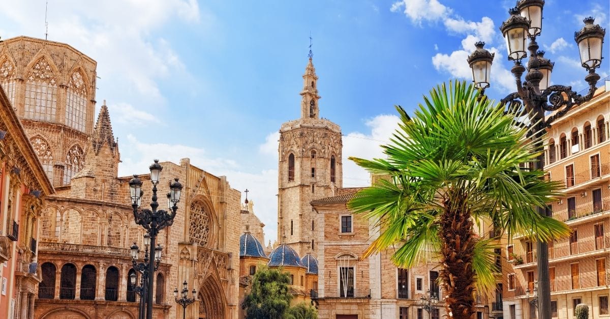 The historic city center of Valencia, Spain.