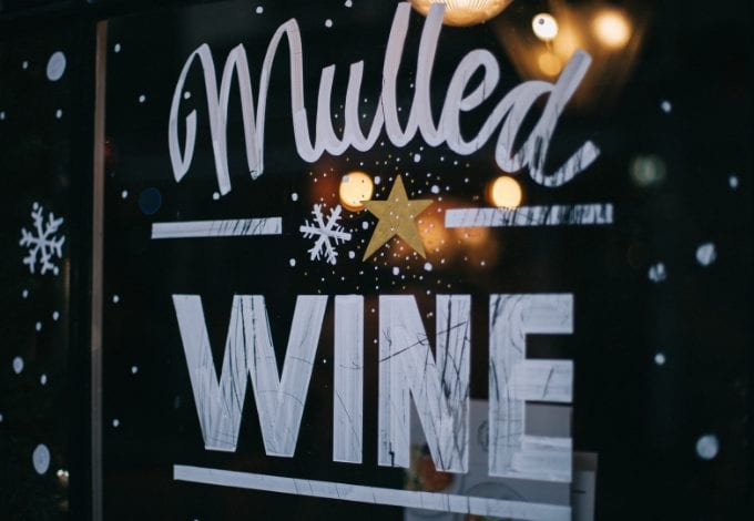 Heated igloo and mulled wine in New York City during holiday season