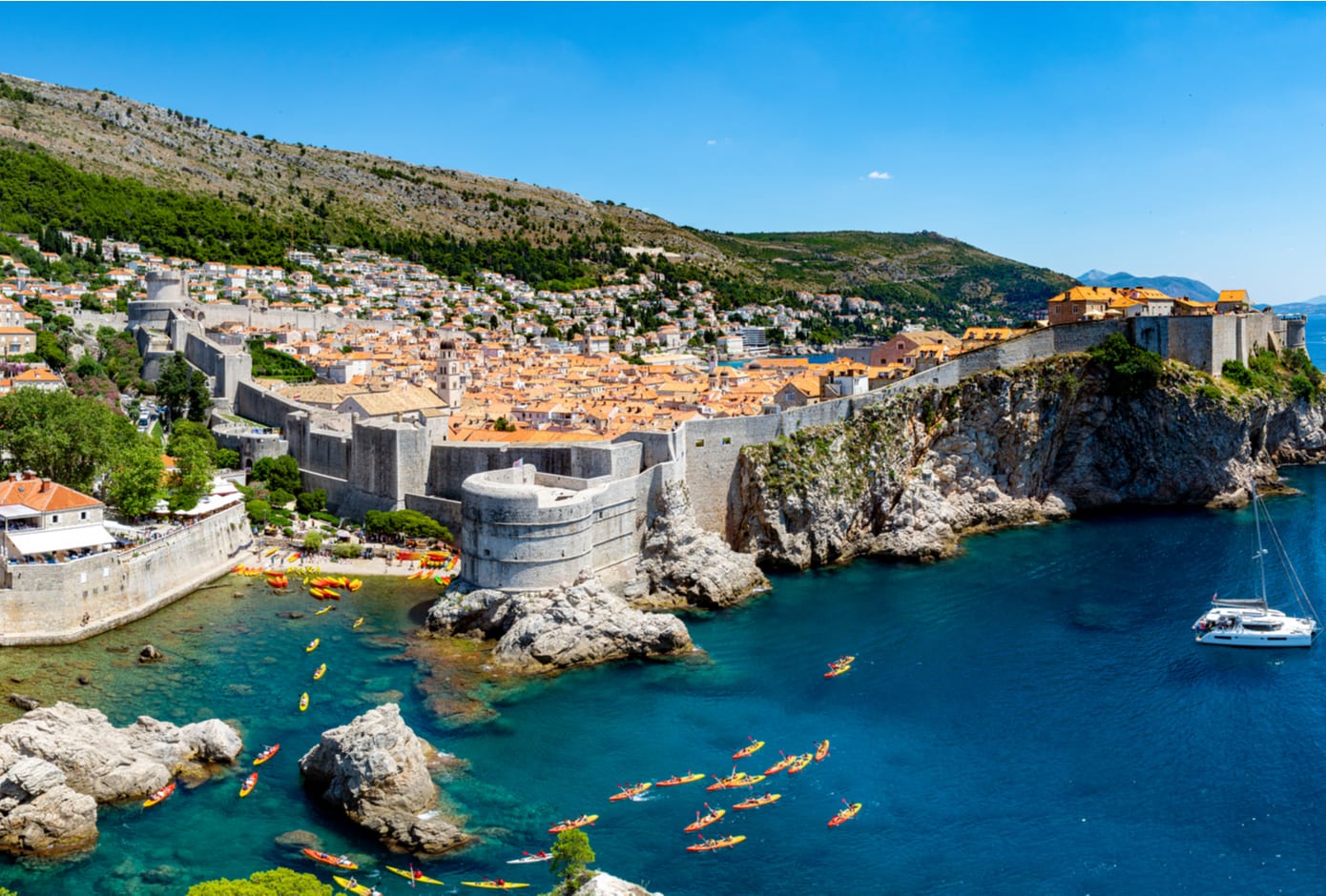 The Bokar Fortress viewed from  Fort Lovrijenac, Dubrovnik.