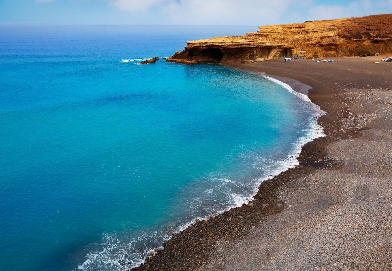 The turquoise-blue ocean in the Canary Islands, Spain.