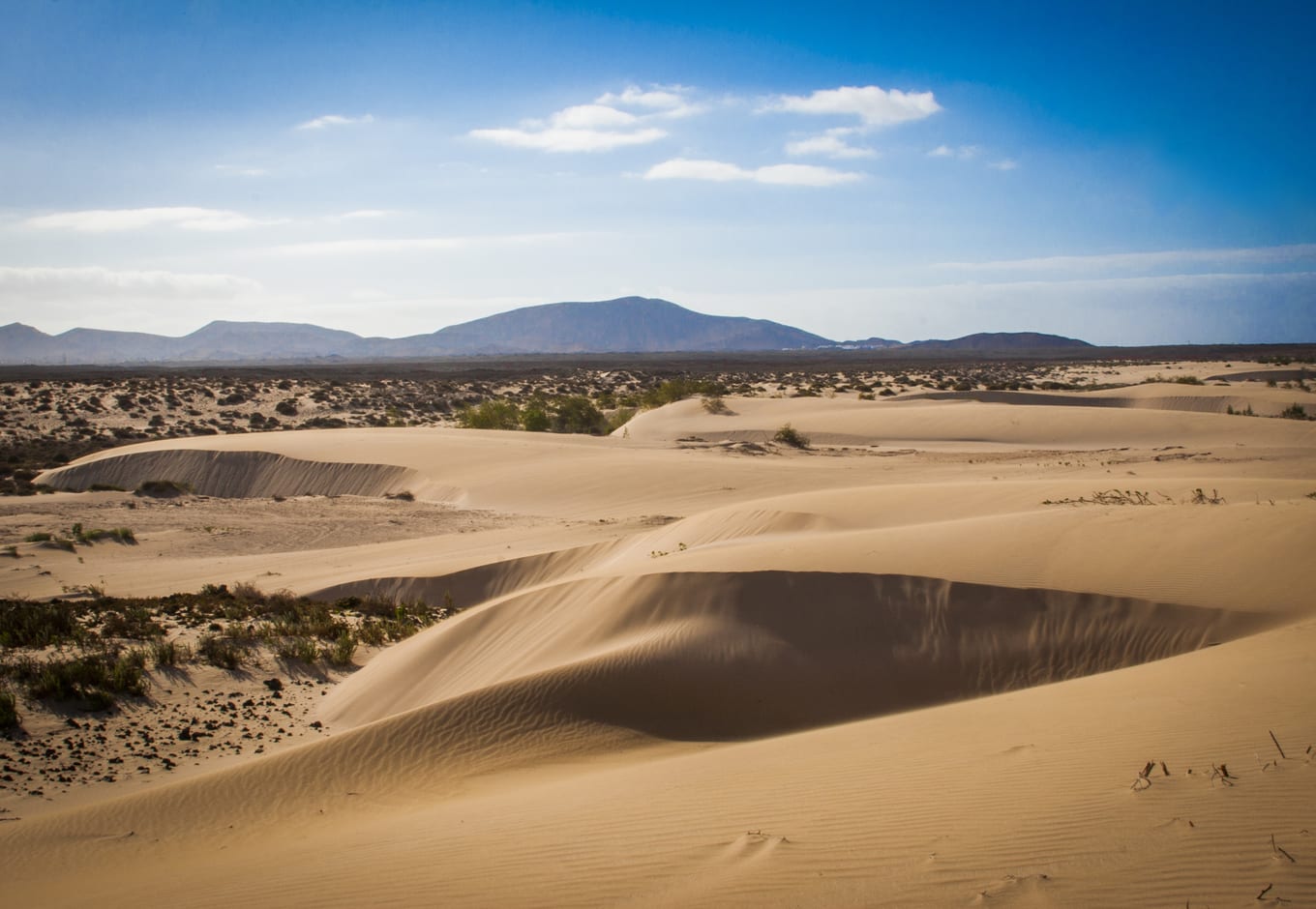 The Sand Dunes at the Corralejo Park, in the Canary Islands, Spain.