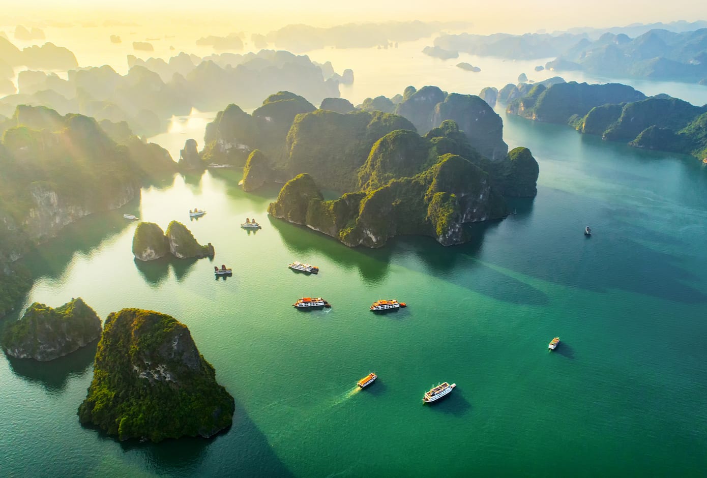 Aerial View of Ha Long Bay, in Vietnam.