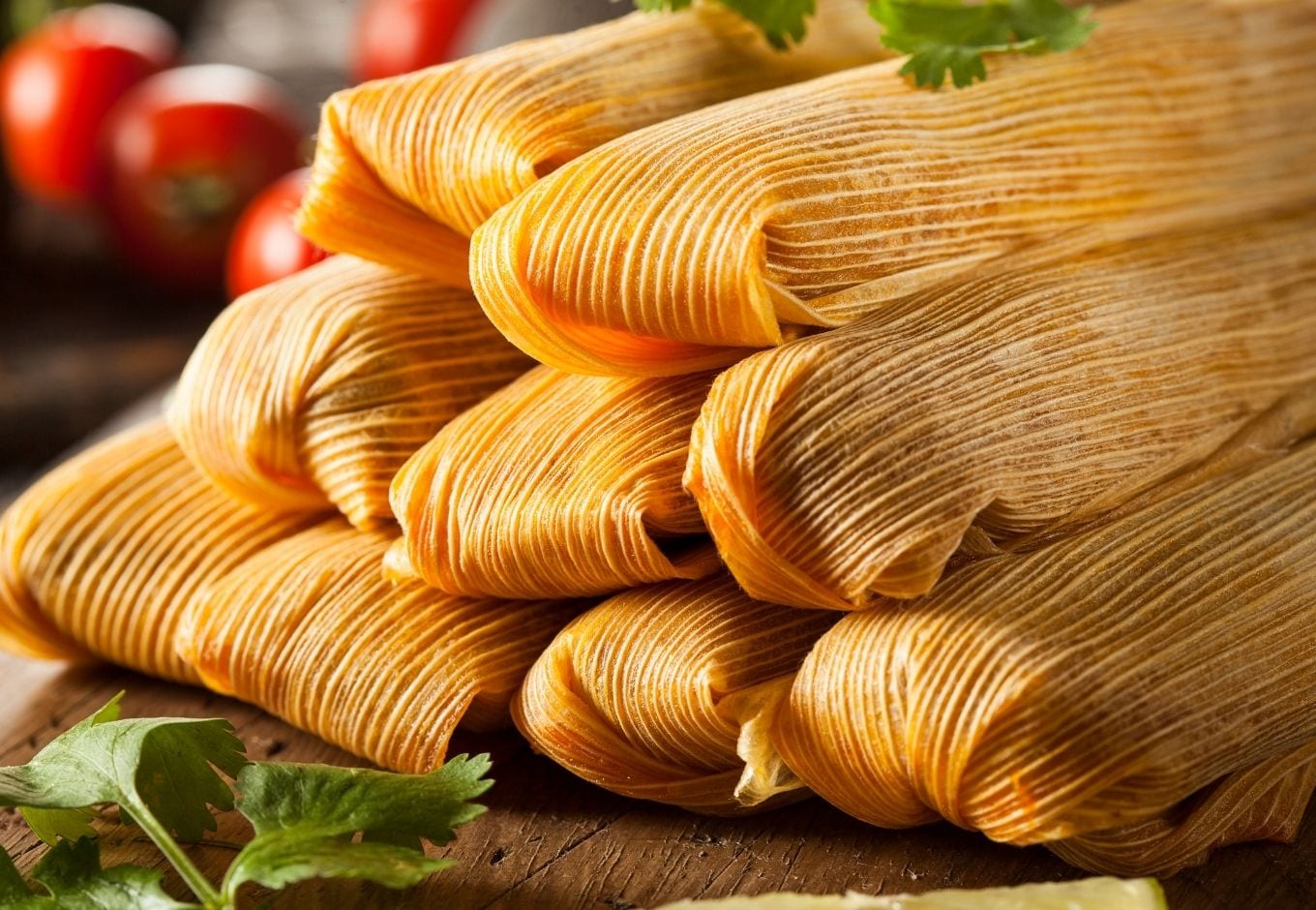 A pile of Mexican tamales.