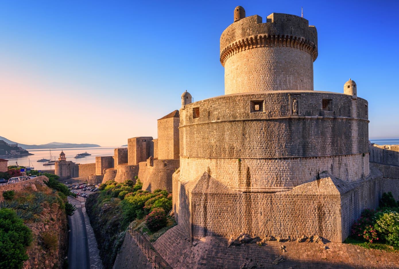 View of the Minčeta Tower, in Dubrovnik, Croatia. 