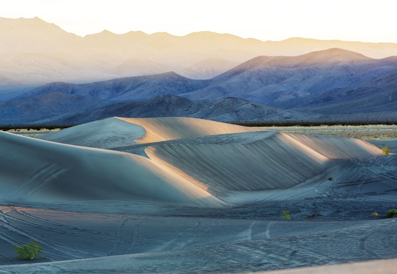 The green hills of Mongolia at dusk.