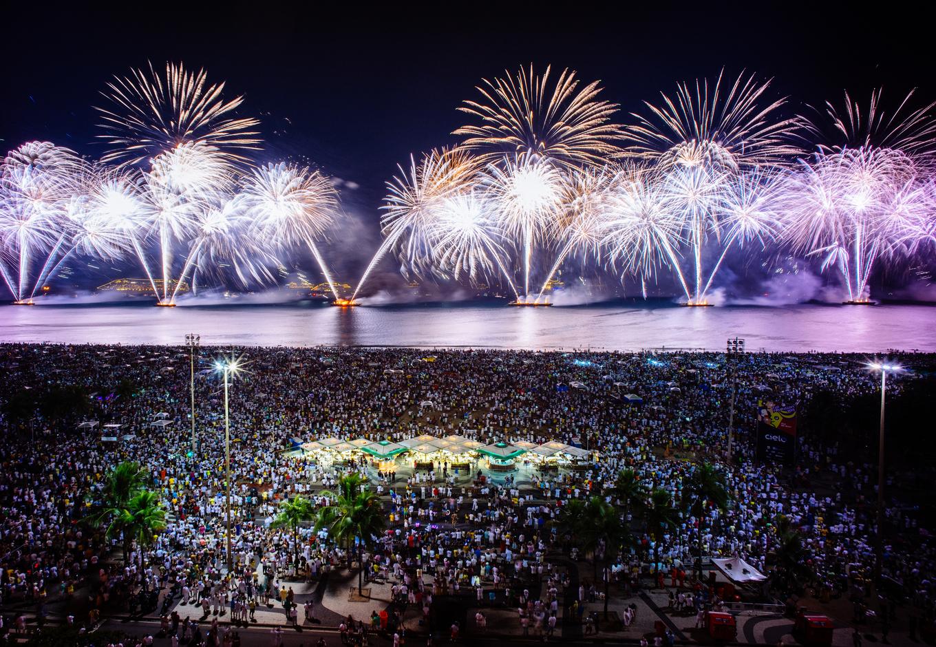 new-year-copacabana-rio-de-janeiro.jpg | CuddlyNest Travel Blog New Years Eve fireworks at Copacabana beach, in Rio de Janeiro.