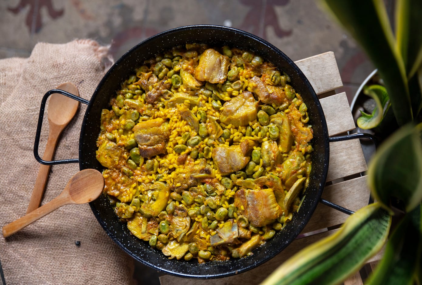 Paella valenciana.