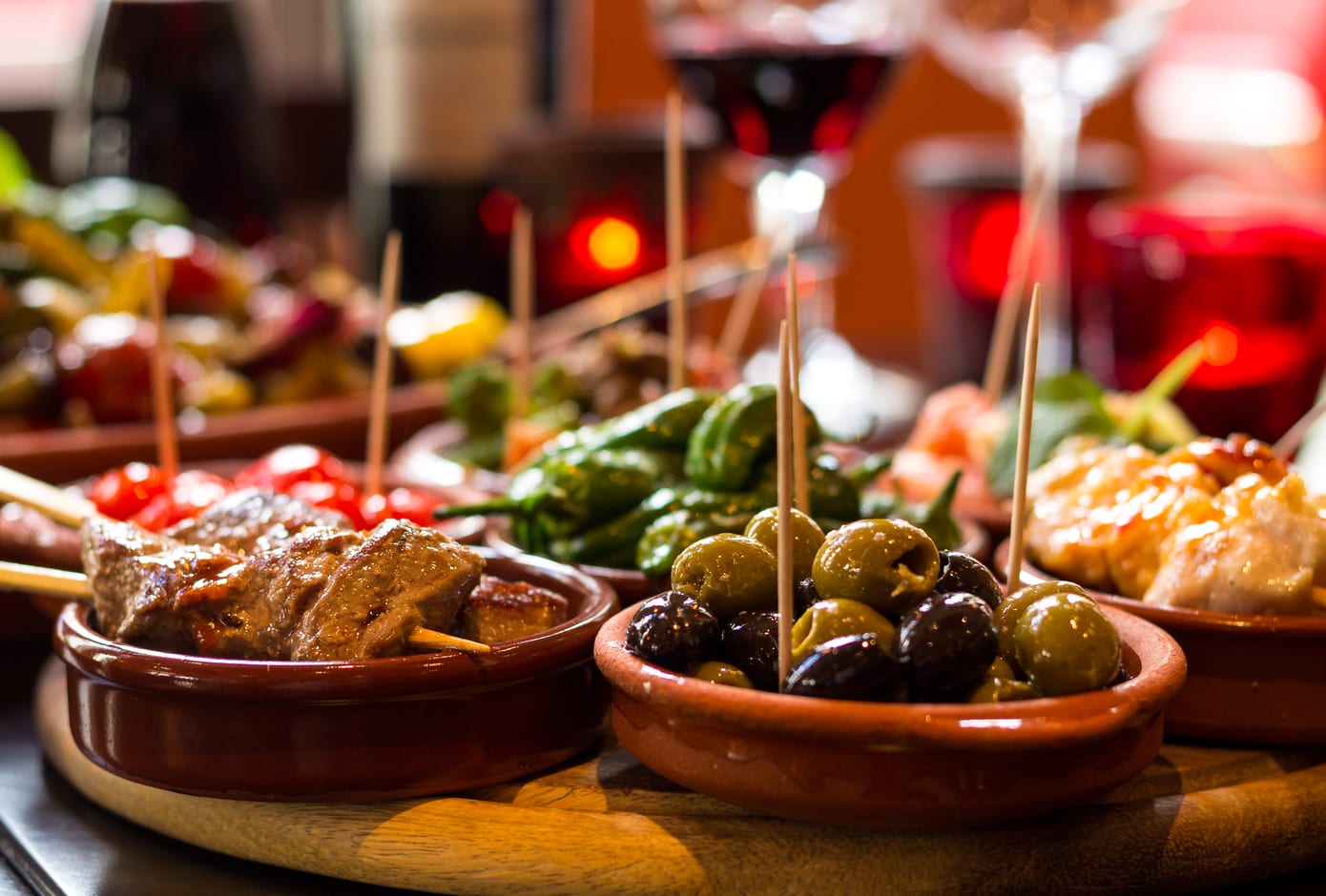 A selection of Spanish tapas.