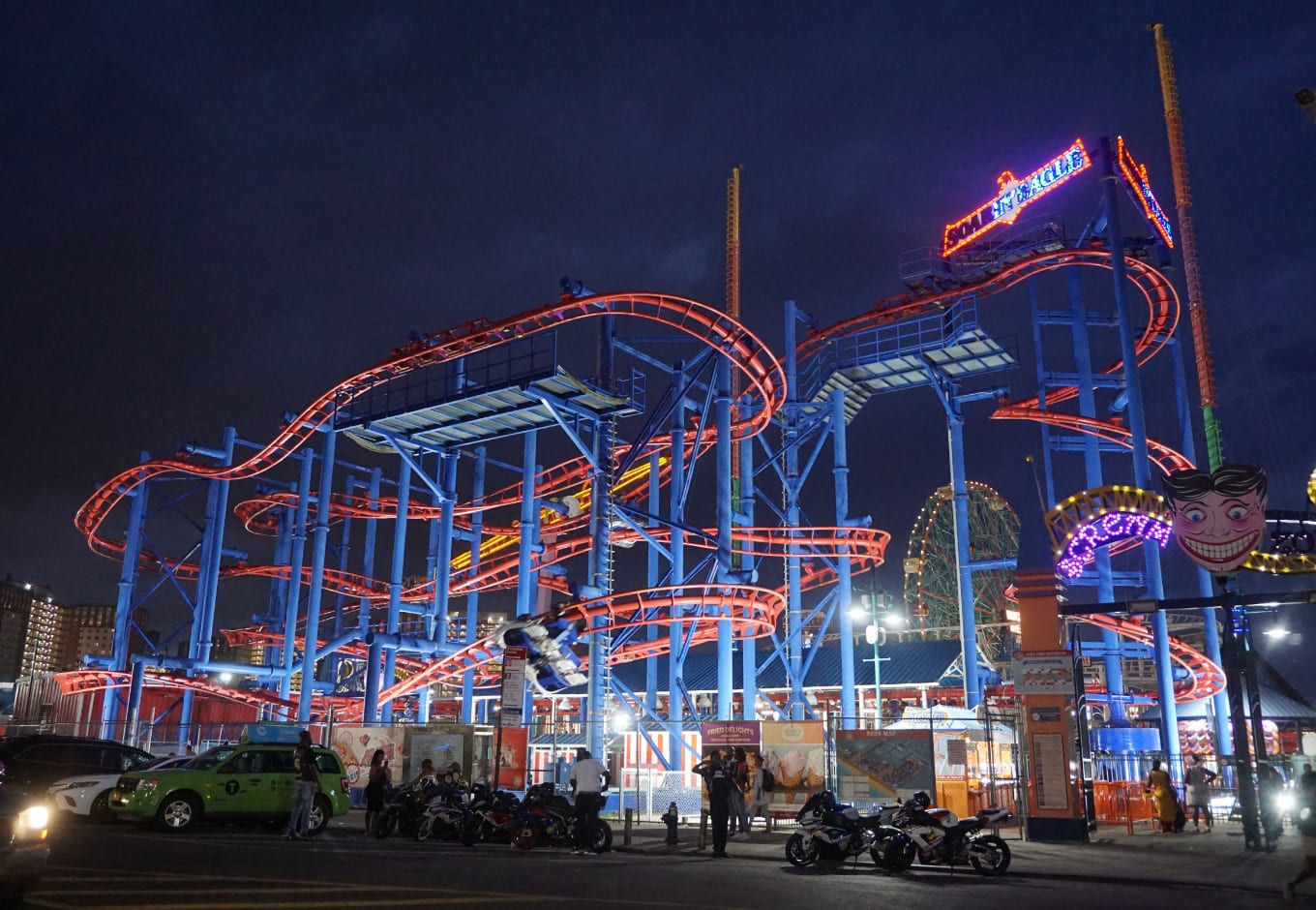 Coney Island during the month of December in holiday season 