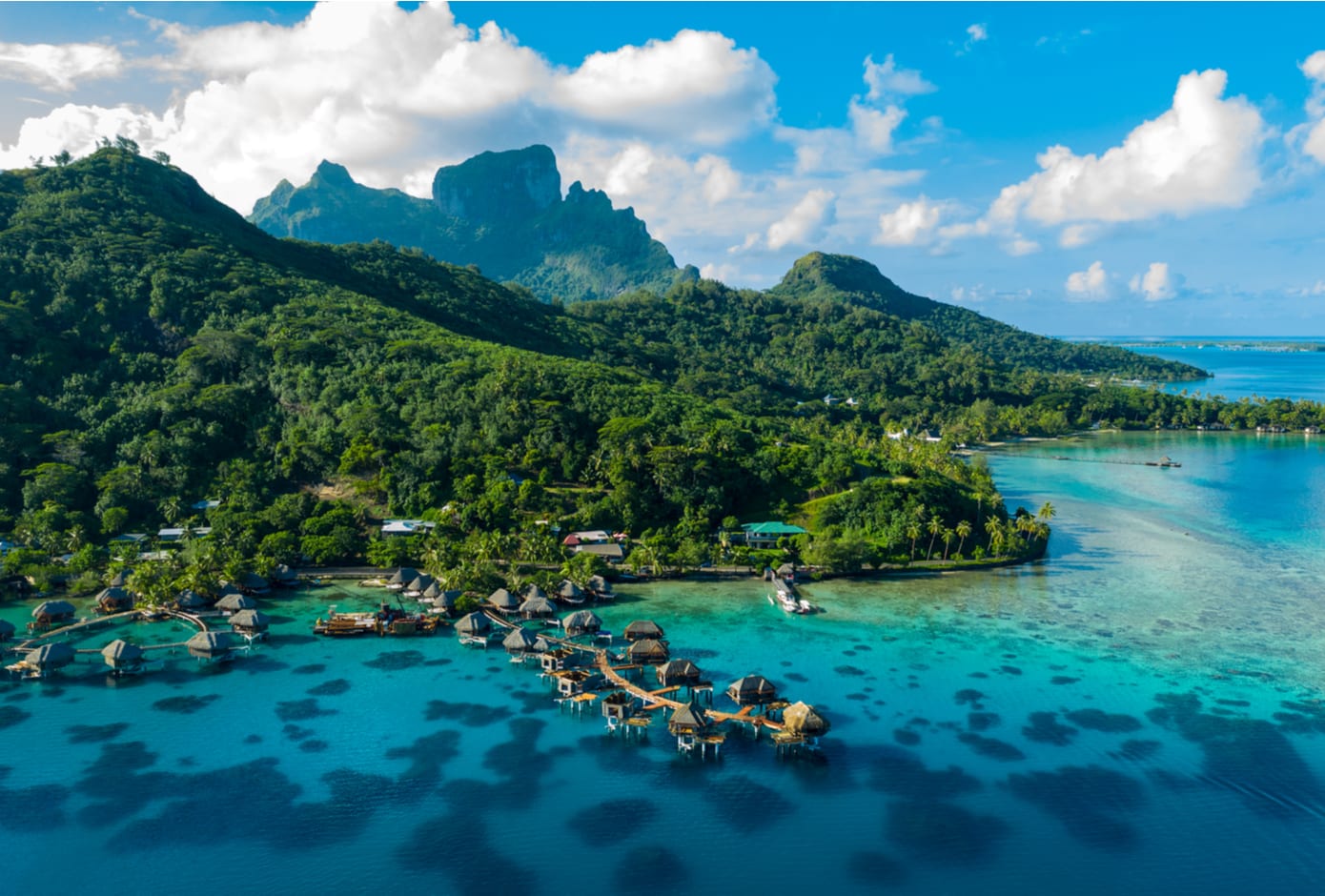 View of the Mount Otemanu, Bora Bora, French Polynesia.
