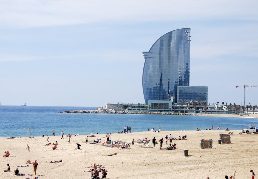 Barceloneta Beach, W Hotel, Barcelona.