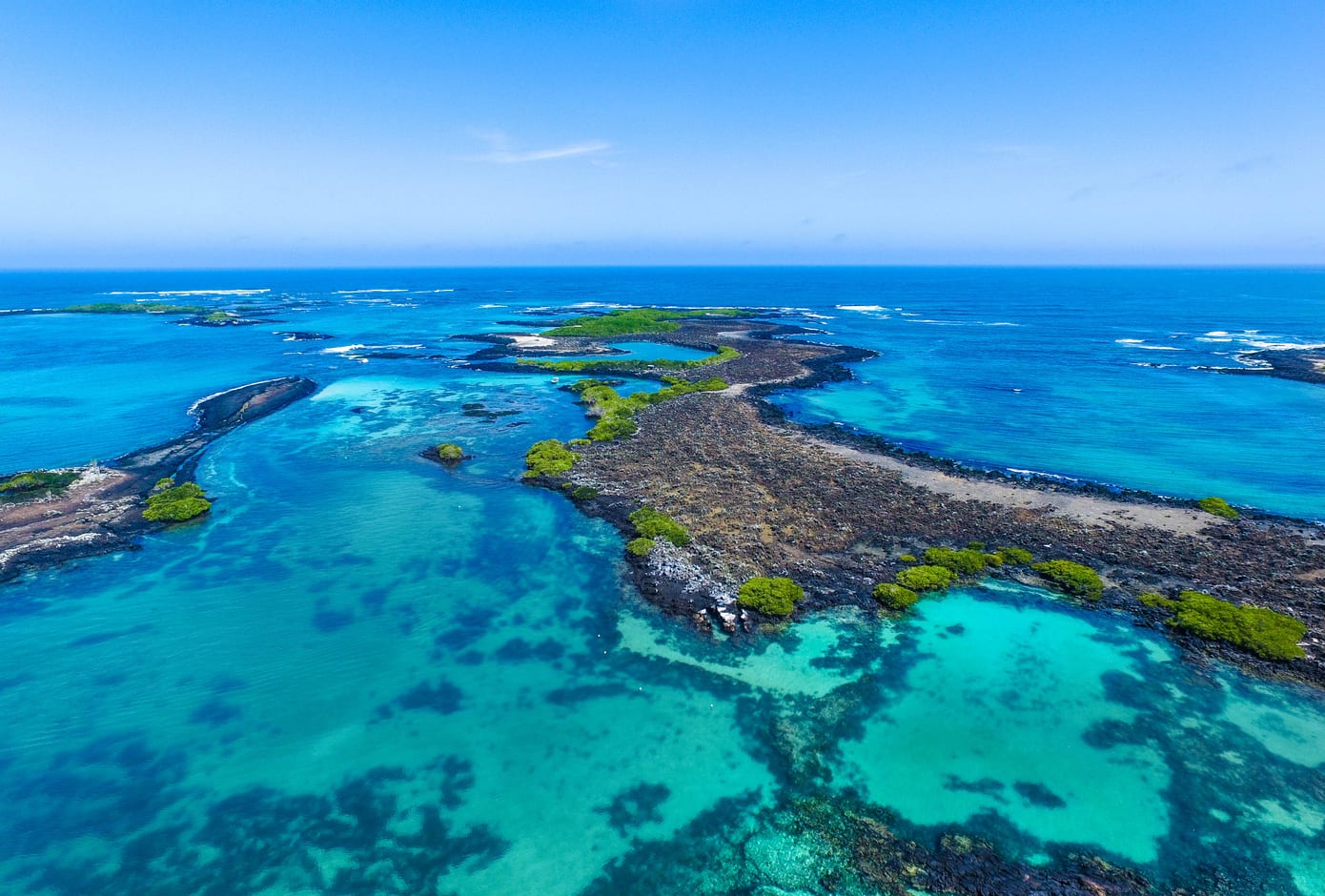 Aerial Shot of Isabela Island, in the Galápagos Archipelago, Ecuador.