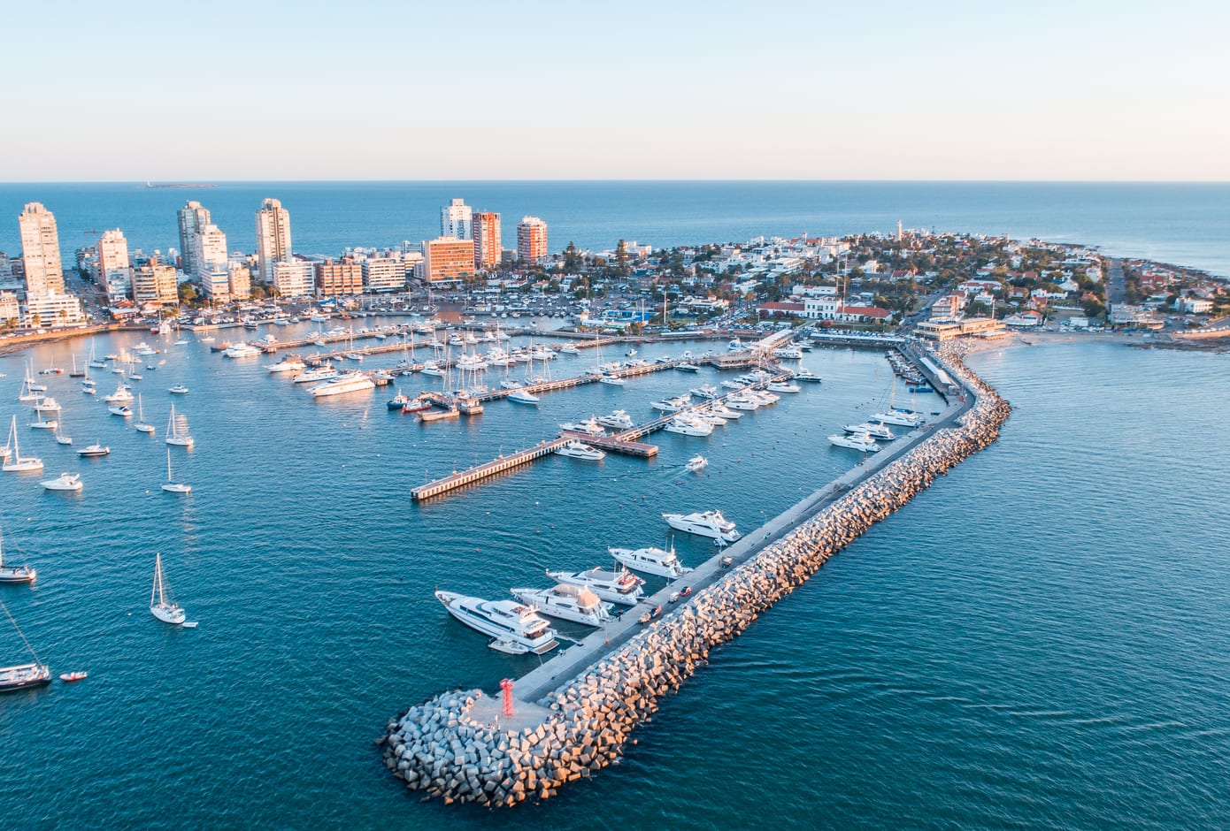 Top view of Punta Del Este, in Uruguay.