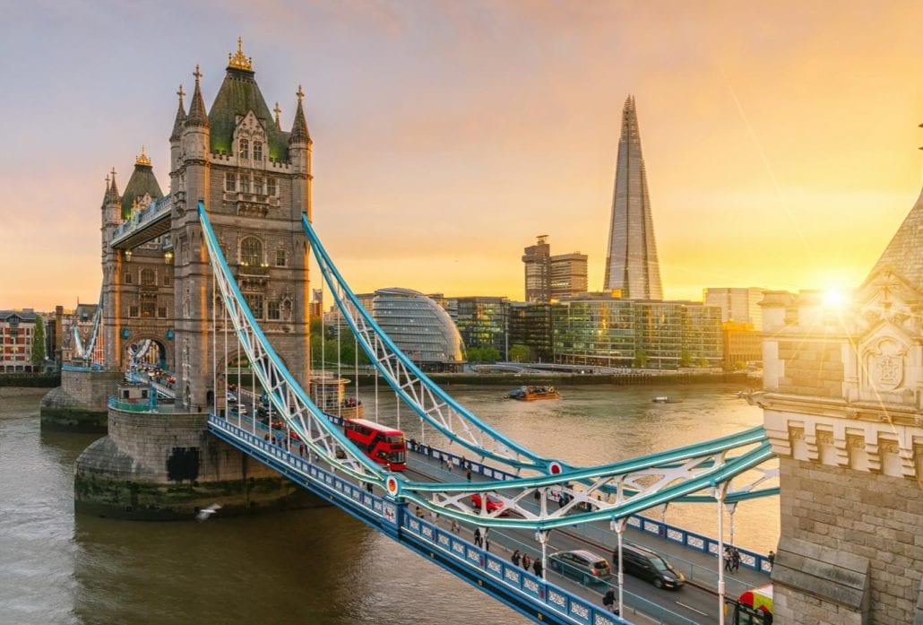 London Tower Bridge at Sunset