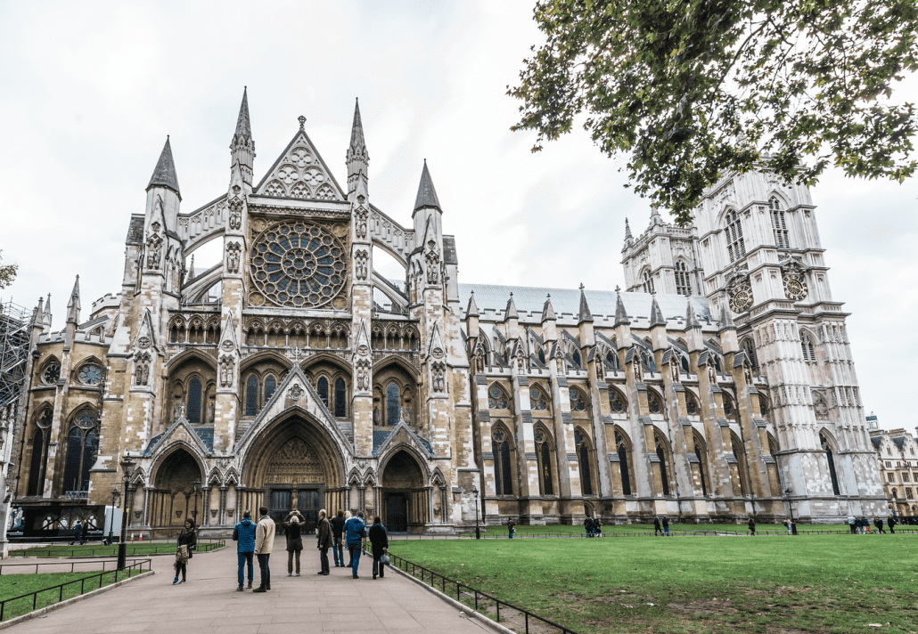 The Westminster Abbey, in Londonm England.