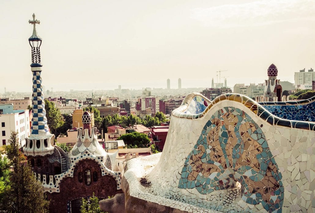 Parc Güell in Barcelona, Spain.