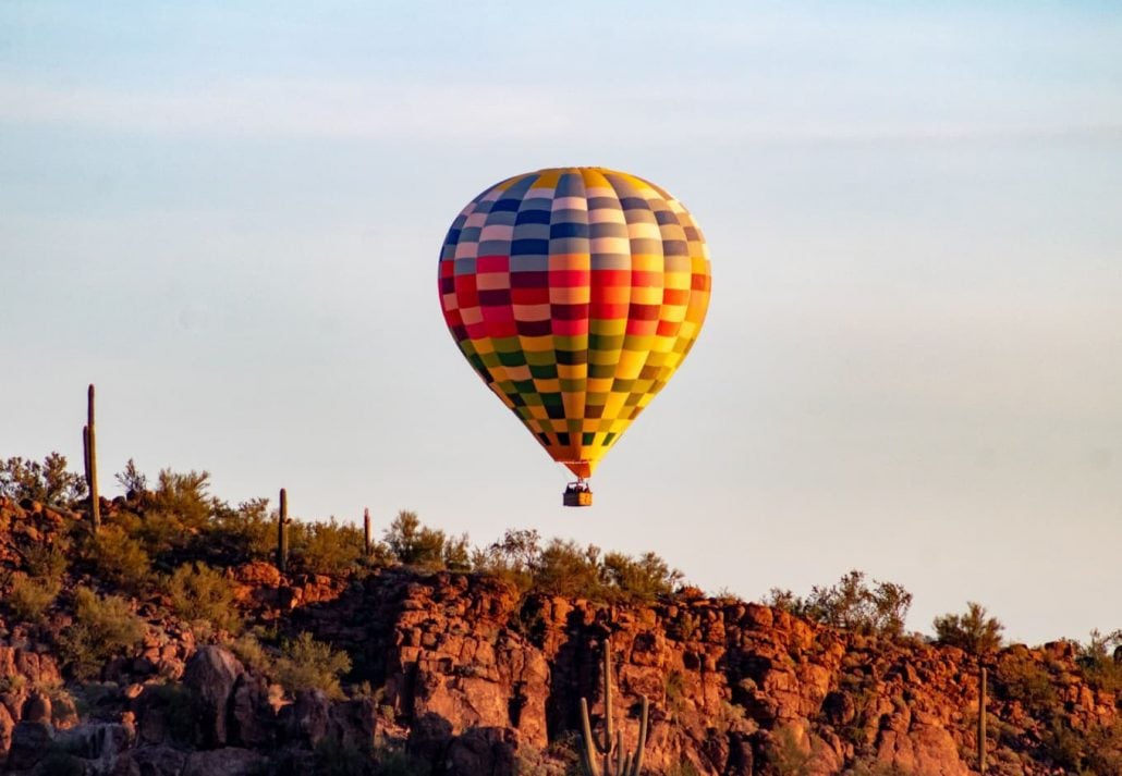 Hot air balloon in the sky