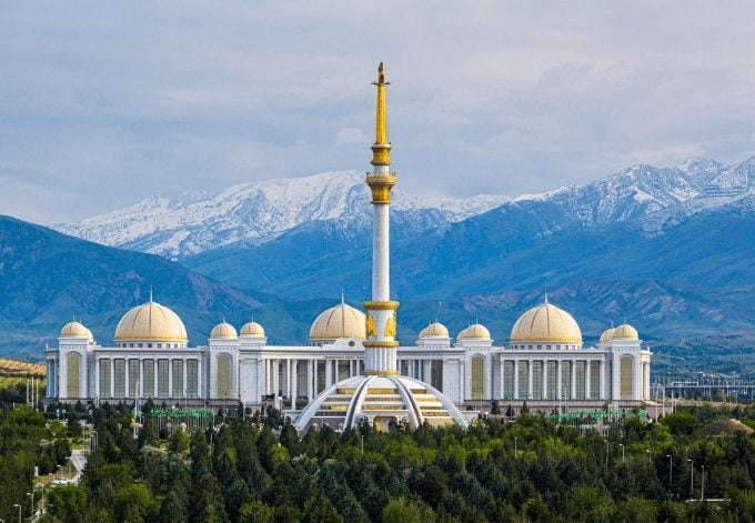 Turkmenistan Independence Monument in Ashgabat.