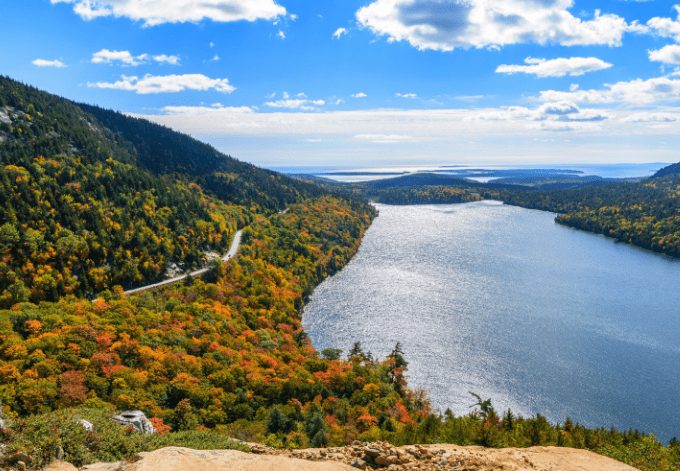 The Acadia National Park in Bar Harbor, Maine