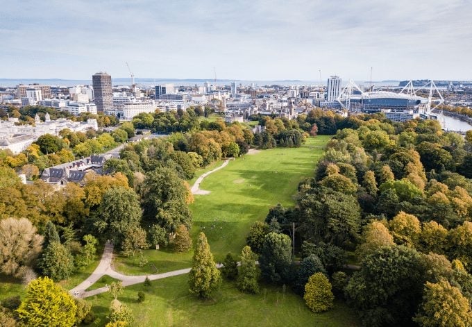 Cardiff Bute Park in autumn