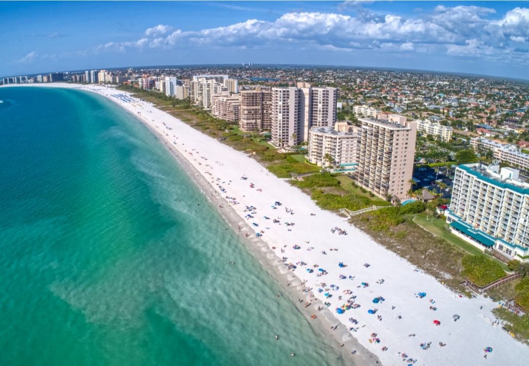 Aerial View of Marco Island, A popular Tourist Town in Florida