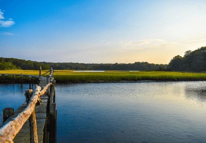 Sunrise on the Mashomic Preserve on Shelter Island, NY.