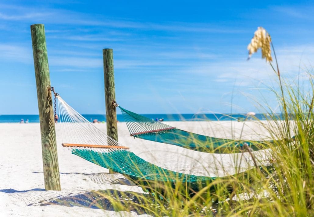 Hammock on St. Pete beach, Florida, USA