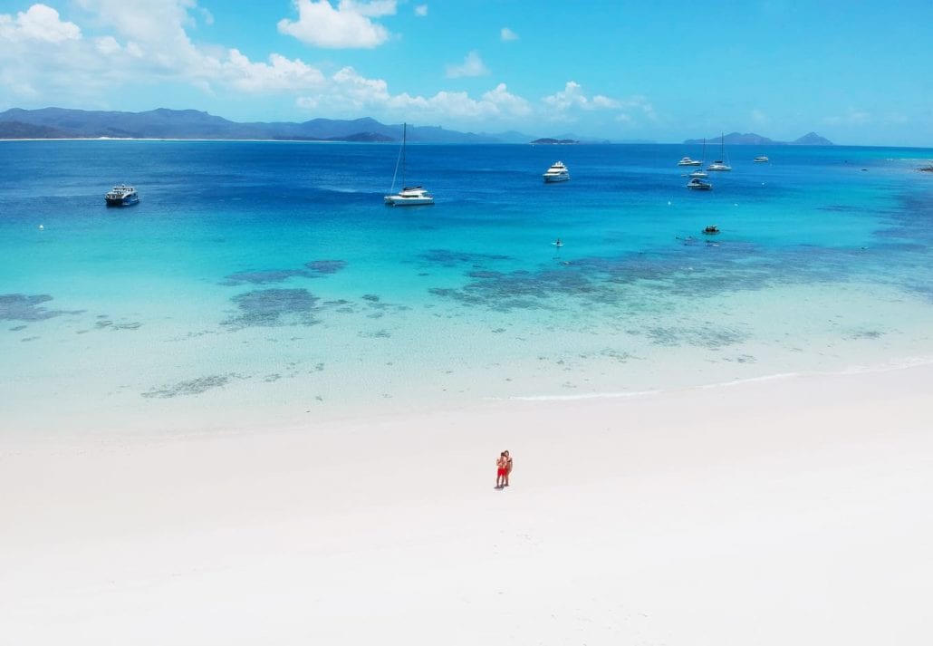 Cute couple on the beach in Australia in Whitsundays