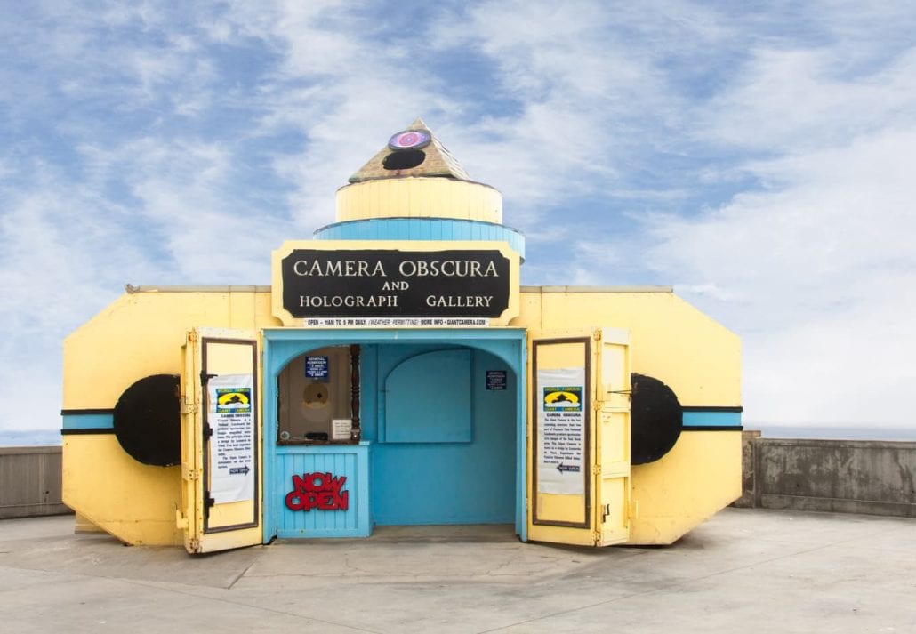 Giant Camera Obscura overlooking the Pacific Ocean in San Francisco, California.