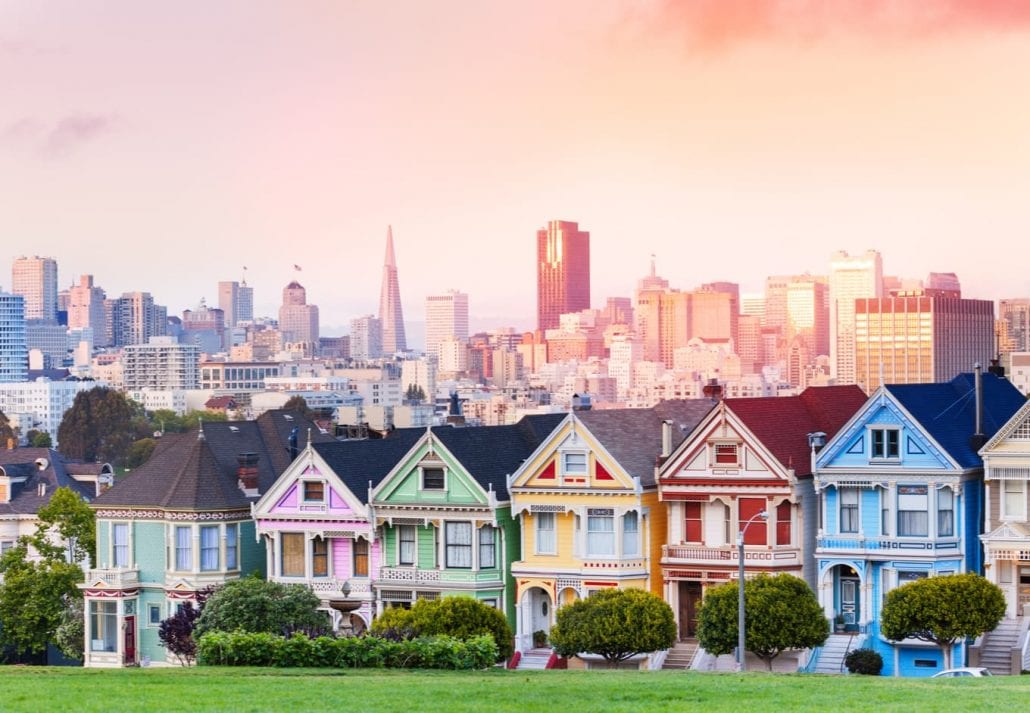 The Painted Ladies at Alamo Square in San Francisco, California