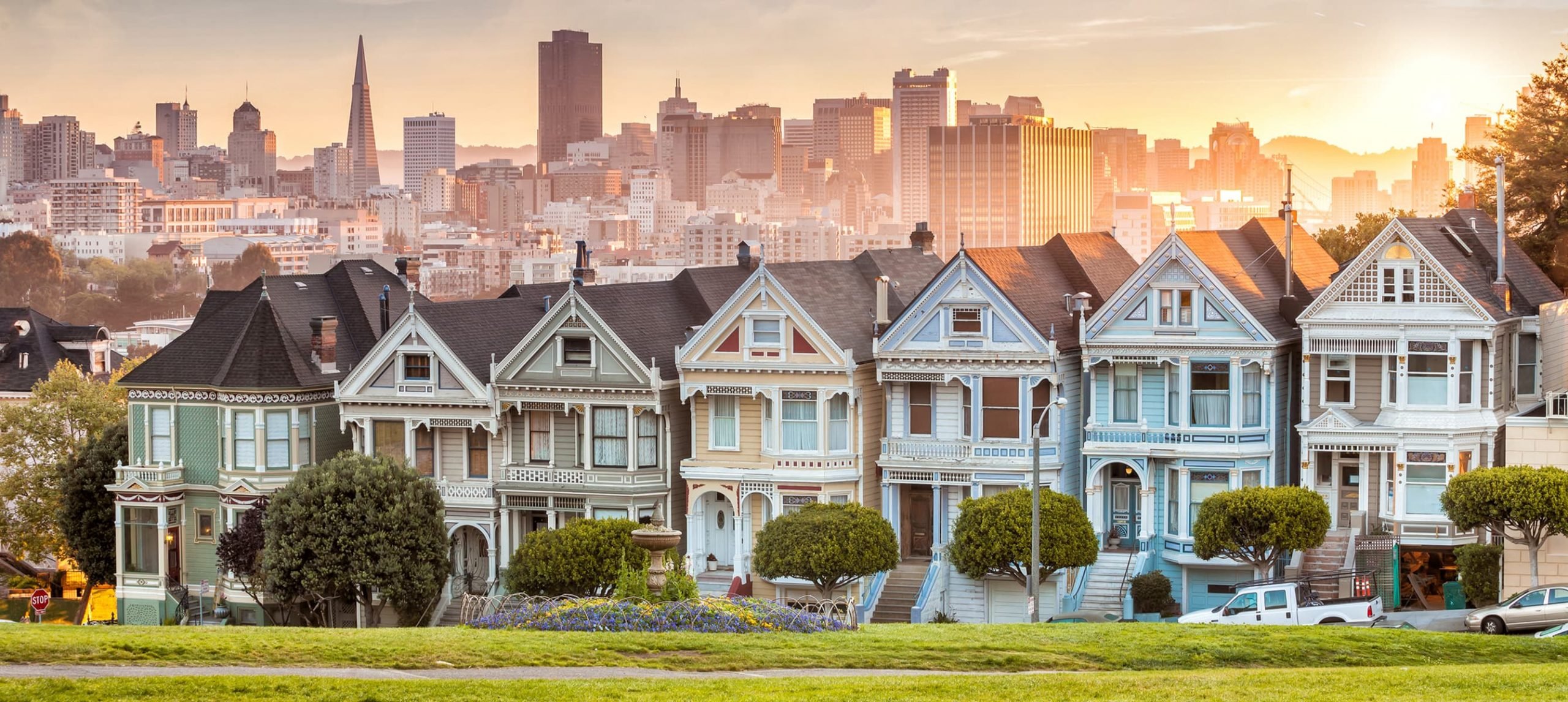 The Painted Ladies at Alamo Square, San Francisco, California.