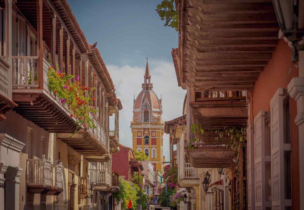 Part of the walled city of Cartagena, Colombia.