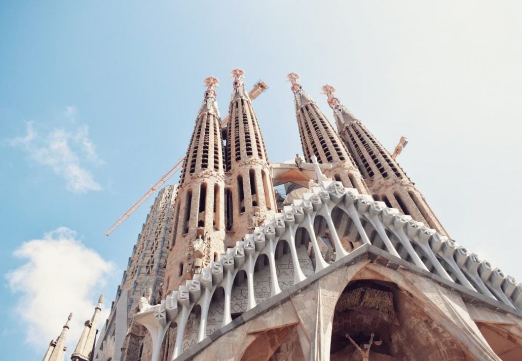 Sagrada Familia façade, Barcelona, Spain.