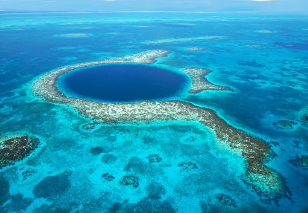The Great Blue Hole, in Belize.