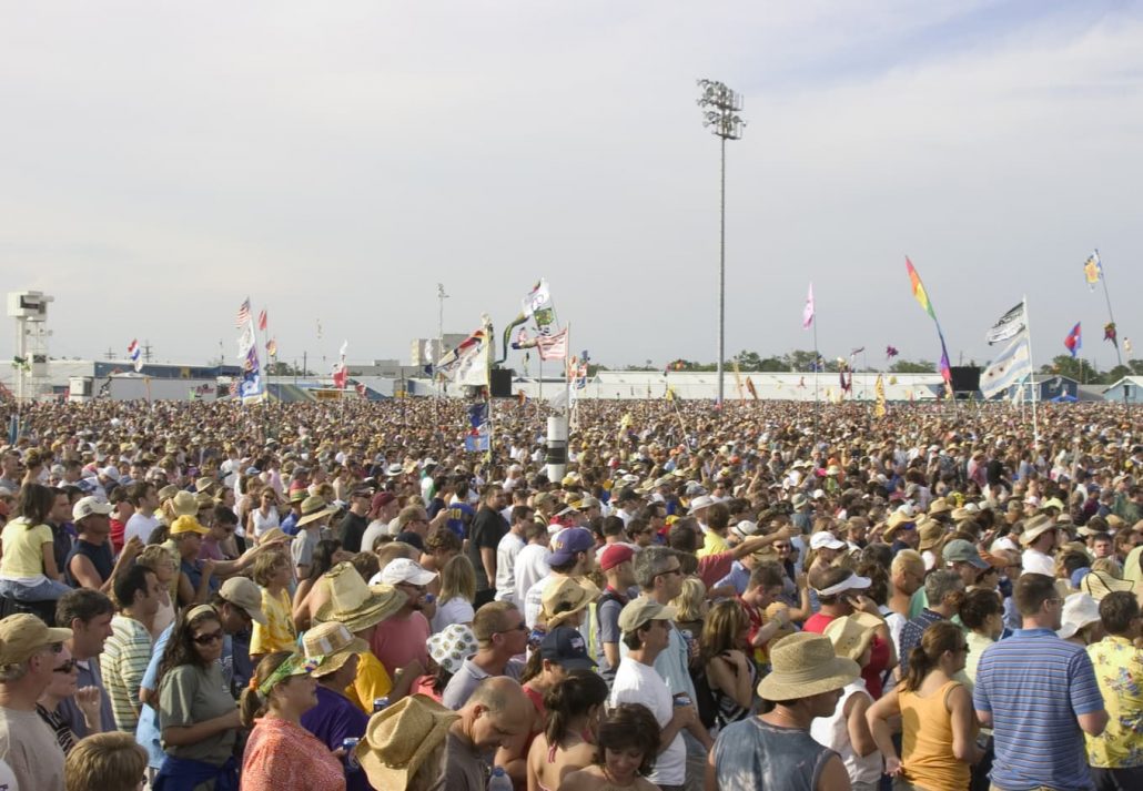 Crowd at JazzFest, New Orleans.