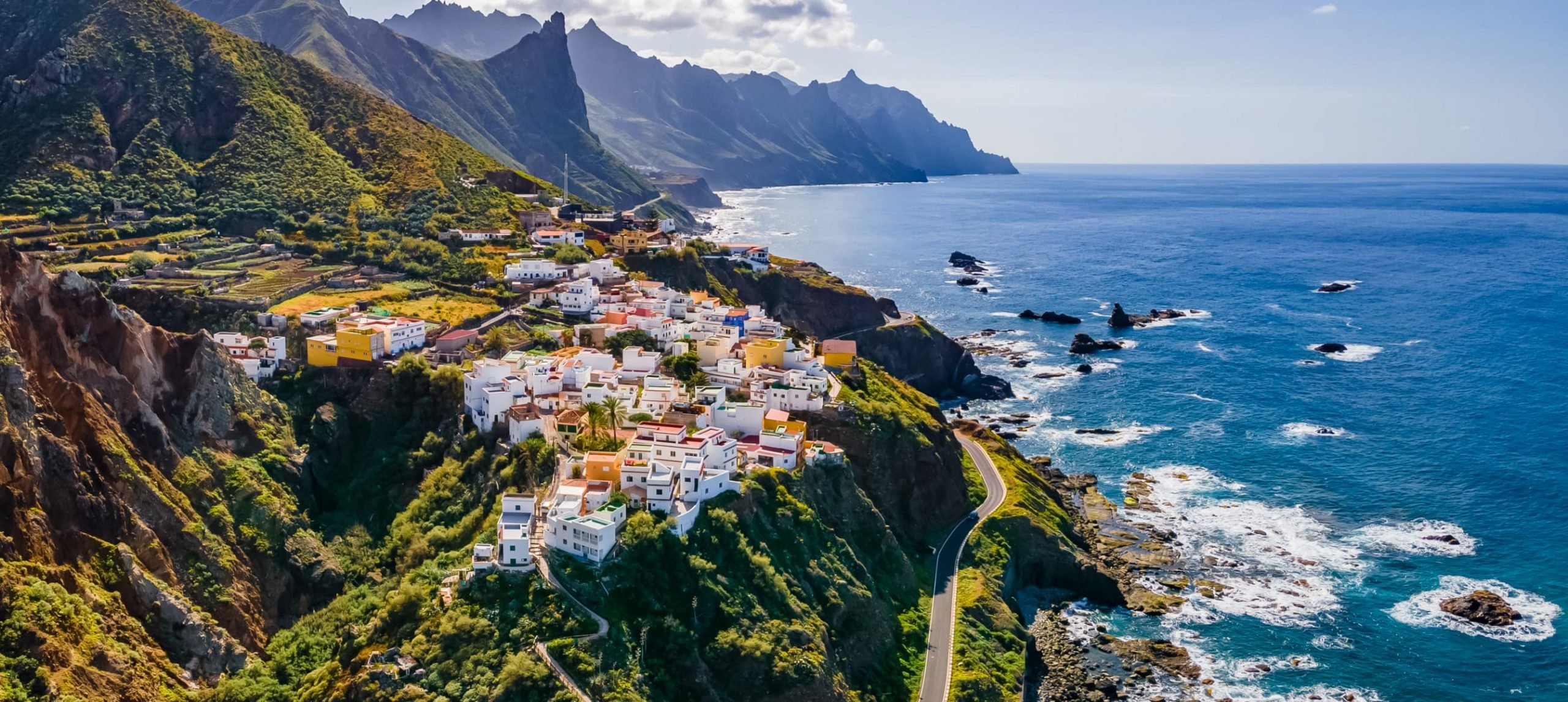 Landscape with coastal village at Tenerife, Canary Islands, Spain