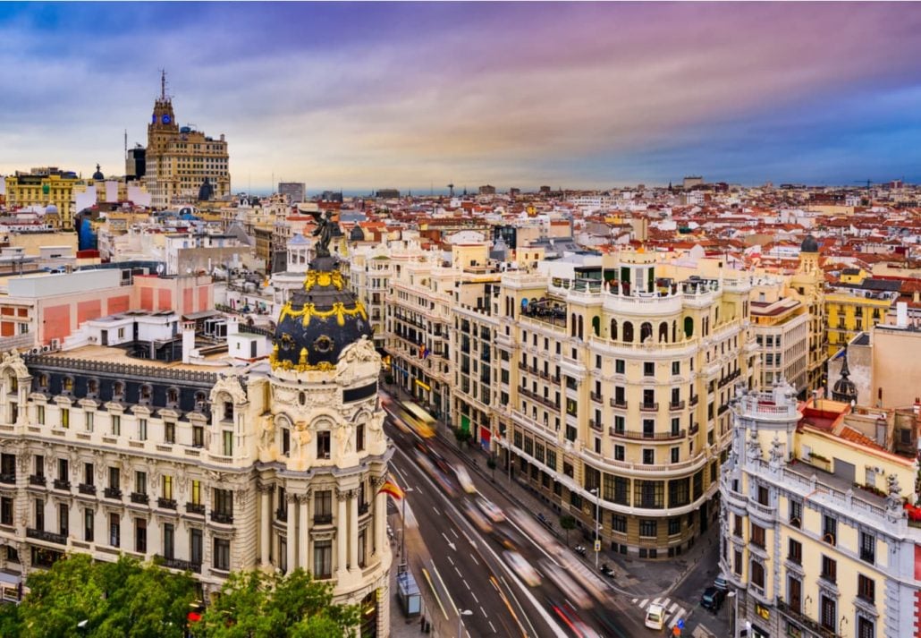 Gran Via, in Madrid, Spain