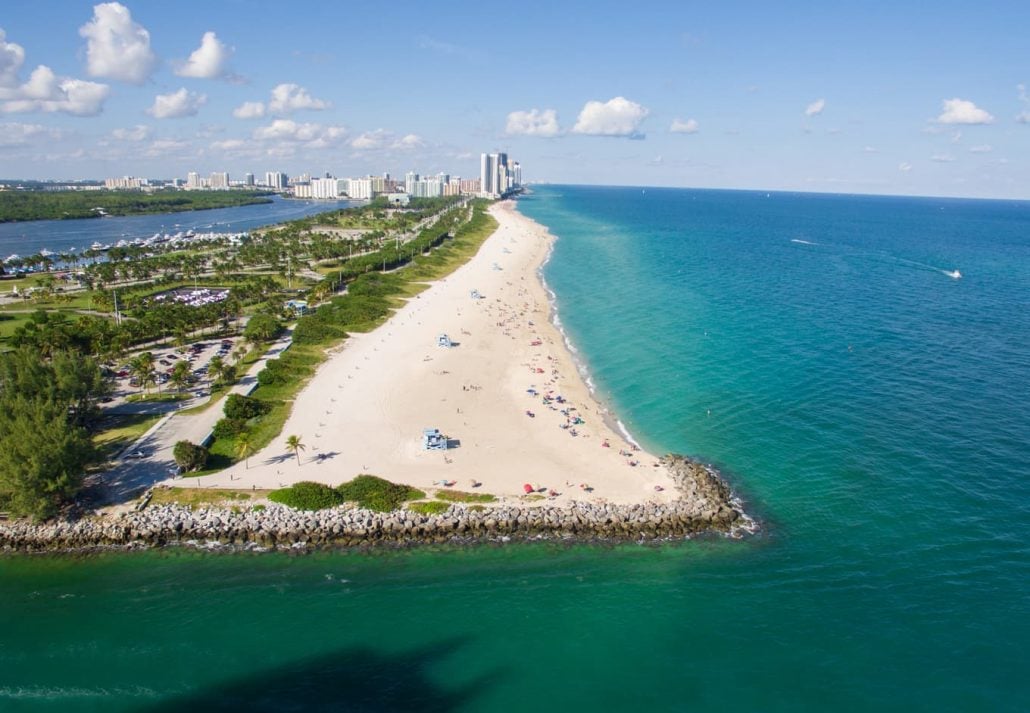 South Beach, Miami Beach. Florida. Haulover Park